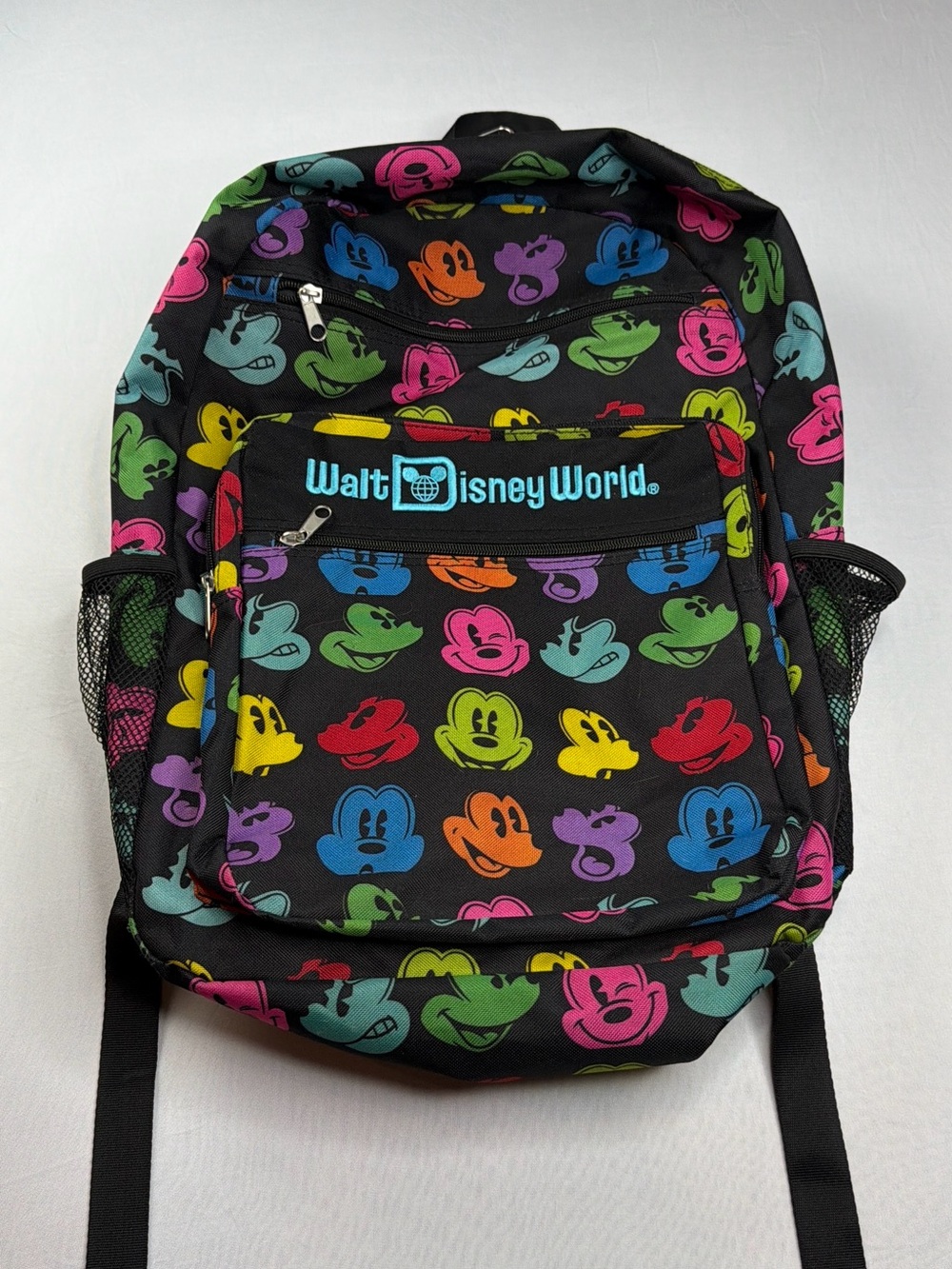 Disney Parks Walt Disney World Mickey Mouse Faces Backpack Multicolor Authentic